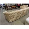 Image 5 : Vintage  82" Couch + Chair with Floral Pattern - Nice Wood Trim