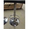 Image 2 : Pair of Chrome Base with Vinyl Seat Bar Stools - Swivel + Adjustable