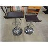 Image 4 : Pair of Chrome Base with Vinyl Seat Bar Stools - Swivel + Adjustable