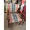 Image 2 : 2 Wooden Upholstered Arm Chairs