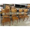 Image 1 : Set of 4 Vintage Double Press Back Dining Chairs