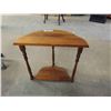 Image 3 : Small Wooden 1/2 Round End Table 11" x 22" x 23"