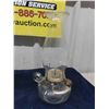 Image 2 : 2 Clear Glass Oil Lamps - 1 Has Finger Loop - Tallest 19" 