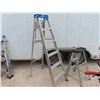 Image 1 : 2 Aluminum Step Ladders ; Reynolds 6', Glam 2 Stepper Household