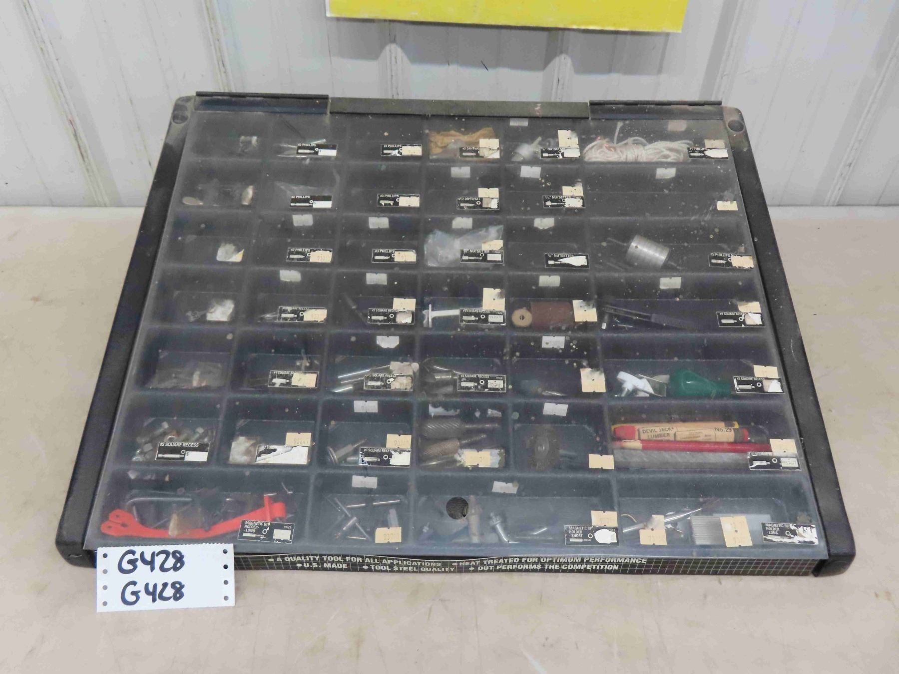 Screwdriver Bit Display Plastic Store Screw Bit Display with Lots of Contents 9