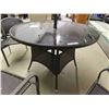 Image 2 : Glass Top Round Patio Table 29" x 41"with Umbrella & 3 Chairs