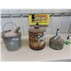 Image 1 : Gas Can, Funnel, Coop Oil Pail