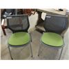 Image 1 : 2 Knoll Vinyl Chairs with Steel Frames + Cushioned Seat