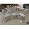 Image 1 : 3 Folding Metal Frame with Wood Back + Seat Chairs