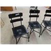 Image 2 : Set of 4 Matching Steel Frame With Wood Back + Seat Black Chairs