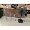 Image 1 : Folding Metal 2 Wheel Cart, Floor Model Fan, Chrome Bathroom Stand