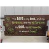 Image 2 : Large Wooden Religious Plaque 23" x 48", Wooden Picnic Basket, Wooden Duck