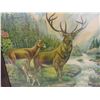 Image 5 : 3 Framed Wild Life Pictures; Vintage Deer Family Water Color - Nice Frame 18" x 22.5",