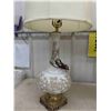 Image 3 : Pair of Fancy Glass Table Lamps with Shades 34.5" tall