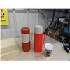 Image 3 : 2 Thermos Water Jugs, Irvinware Ice Bucket in Original Box, 2 Large Insulated Thermos, 