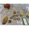 Image 2 : Assorted Gems ; Punch Bowls, Casserole Dishes, 3 Tier Corner Shelf, Coasters, Vase, 