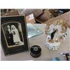 Image 2 : Wedding Cake Topper, Vintage Wedding Photo, 3 Older Plastic Carved Ring Boxes,