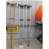 Image 2 : Walker, 2 Sets of Crutches ( 1 Wood , 1 Aluminum ) 