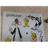 Image 3 : 1978 Sylvester and Tweety Bedroom Light Shade with Fixtures 13 1/2'' x 13 1/2'' 