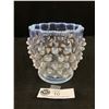 Image 1 : Vintage Opalescent Hobnail Crimped Vase. Approx. 4" H