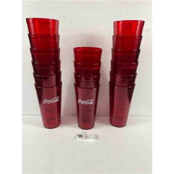 Big Lot of Coca Cola Logo Plastic Tumblers. 16oz each