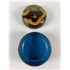 Image 2 : Antique Cloisonne Enameled 4.75" Round Lidded Box : Dragon Chasing Flaming Pearl: China Rep. Period