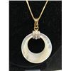 Image 2 : Sterling Silver Gilded Chain with Mother of Pearl Pendant on Enhancer