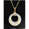 Image 2 : Sterling Silver Gilded Chain with Mother of Pearl Pendant on Enhancer