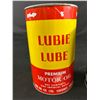 Image 2 : Vintage Lubie Lube, Hub Oil Co. Ltd. Calgary, Alberta Tin w/Contents & Exxon Turbo Oil Tin w/Content