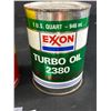 Image 3 : Vintage Lubie Lube, Hub Oil Co. Ltd. Calgary, Alberta Tin w/Contents & Exxon Turbo Oil Tin w/Content