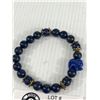 Image 2 : Vintage Lapis Lazuli  Beads Bracelet With Elephank Link Pendant