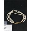 Image 3 : Vintage Quartriple Strand Freshwater Pearl with Gold Beads Necklace and Triple Strand Bracelet Set