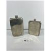 Image 1 : Two Vintage Silverplated Hip Flasks Made in England 8oz&12oz