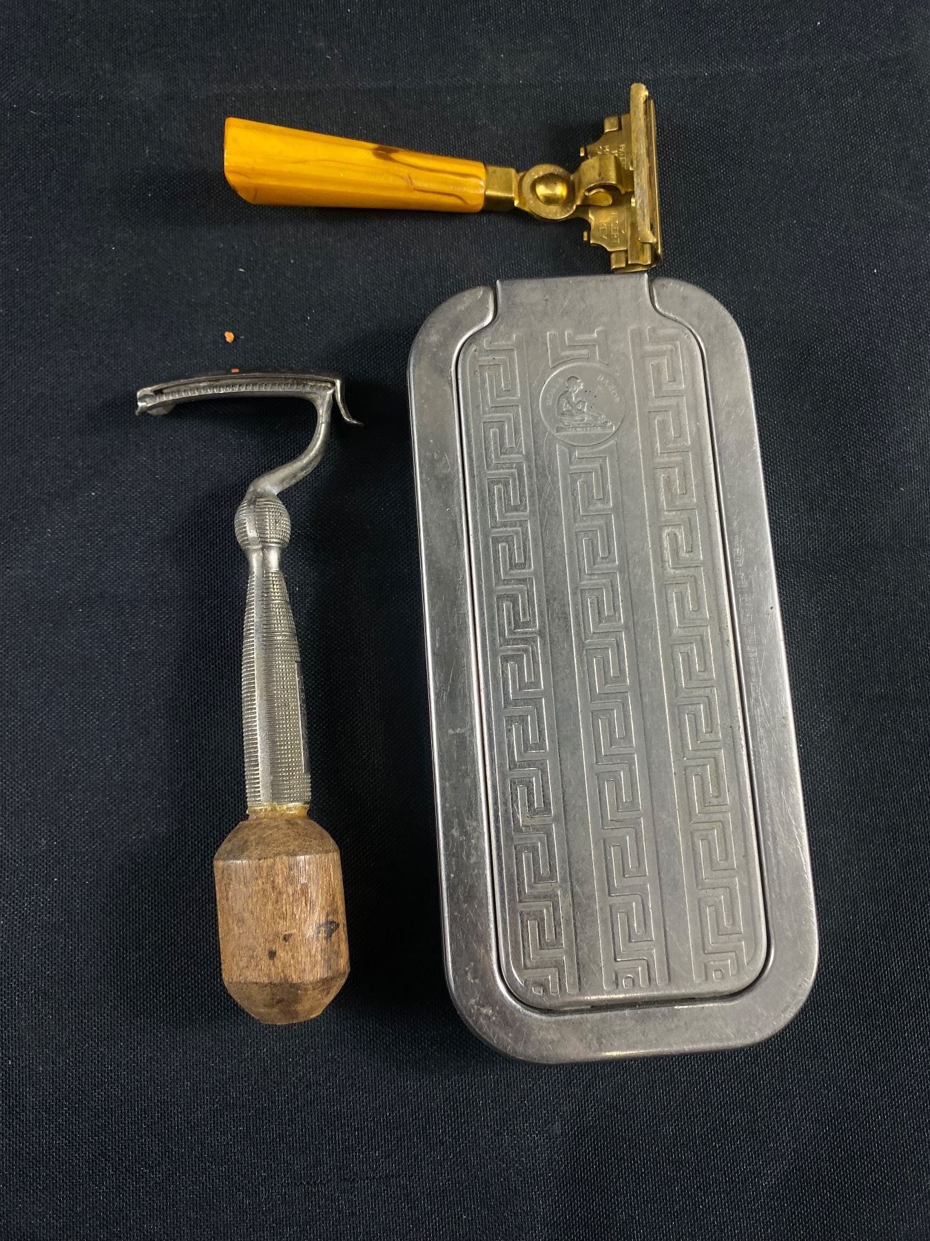 Firm Blade Razor Vintage English Sheffield Rolls Razor, Bakelite Schick Razor and ...