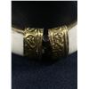 Image 2 : Gorgeous Heavy Bone & Brass Wide Bracelet with Pin Lock Catch