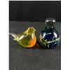 Image 2 : 3 Vintage Blown Glass Paperweights. 1 Signed