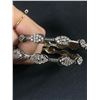 Image 2 : Pair of Vintage Silver Tone with Claw Sets White Sparkling Rhinestone Bangles