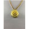 Image 2 : Lovely Vintage Hand Carved Ivory Rose Pendant With Gold Tone Necklace