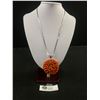 Image 1 : Wonderful Hand Crafted 925 Sterling Silver with Coral Stone Bead Large Pendant with 22" Sterling Sil