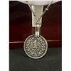 Image 2 : Ornate Vintage Silvertone Necklacewith Coin Design Pendant on Additional Chain