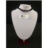 Image 1 : Black Onyx Stone Beads with 3 Cornellian Stone Beads Necklacewith Tassels 27" L