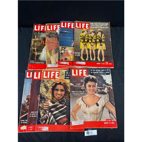 Lot Of 8 Vintage LIFE Magazines