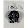 Image 1 : Huge Vintage Black Leopardwith White Rhinestones Brooch 2.5" Inches L