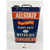 Image 1 : Vintage All State Heavy Duty Motor Oil, 2 Gallon Can. Empty