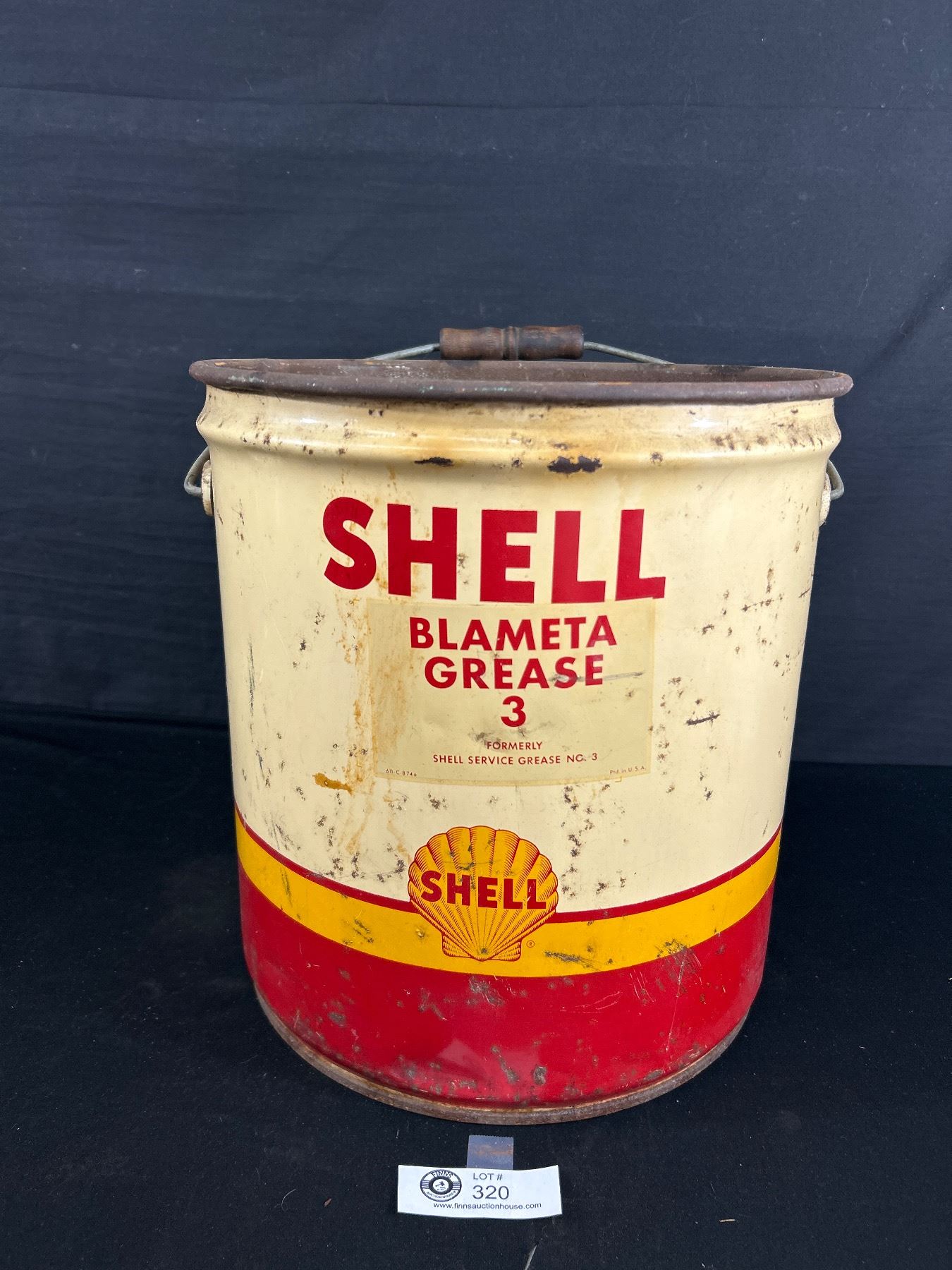 1950's Shell Blameta Grease, 3 Gallon Pail, No Lid
