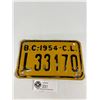 Image 1 : 1954 B.C. Commercial License Plate