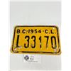 Image 2 : 1954 B.C. Commercial License Plate