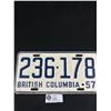 Image 2 : 1957 BC License Plate