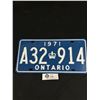 Image 1 : Mint Condition 1971 Ontario License Plate