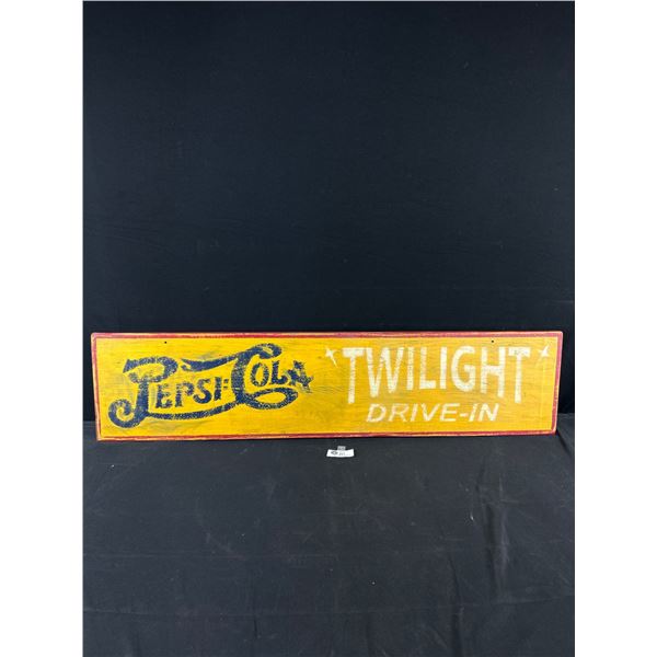 Pepsi  Twilight Drive In  Wood Sign. Quality Reproduction. NO SHIPPING. Approx. 10 1/2  x 46 